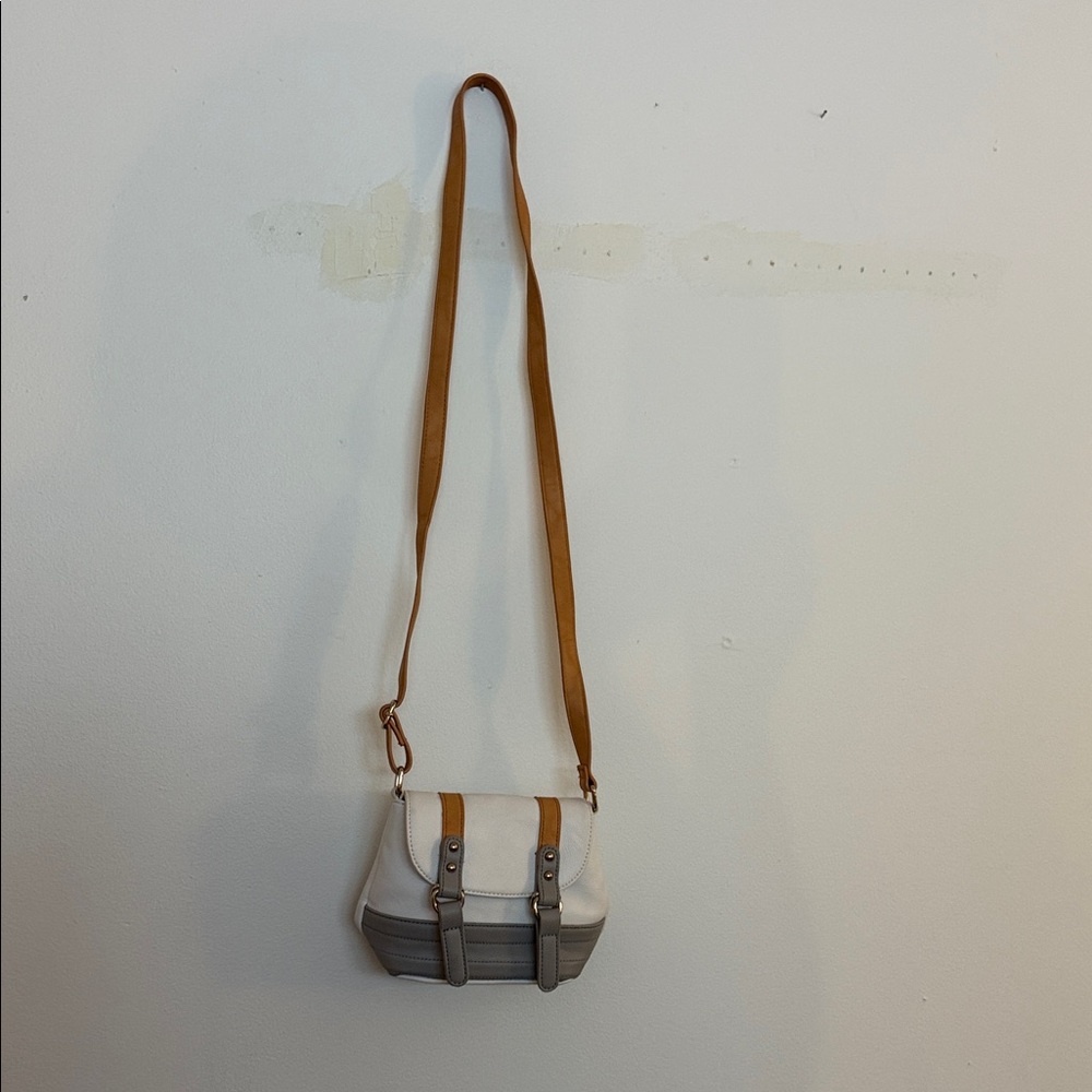 Charming Charlie White and Tan Crossbody Bag